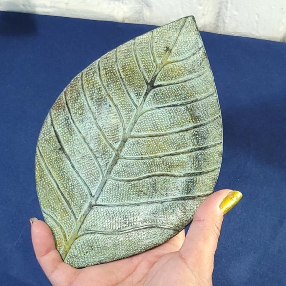 3/$25 Patina Leaf Trinket or Candle Dish - Picture 2 of 9